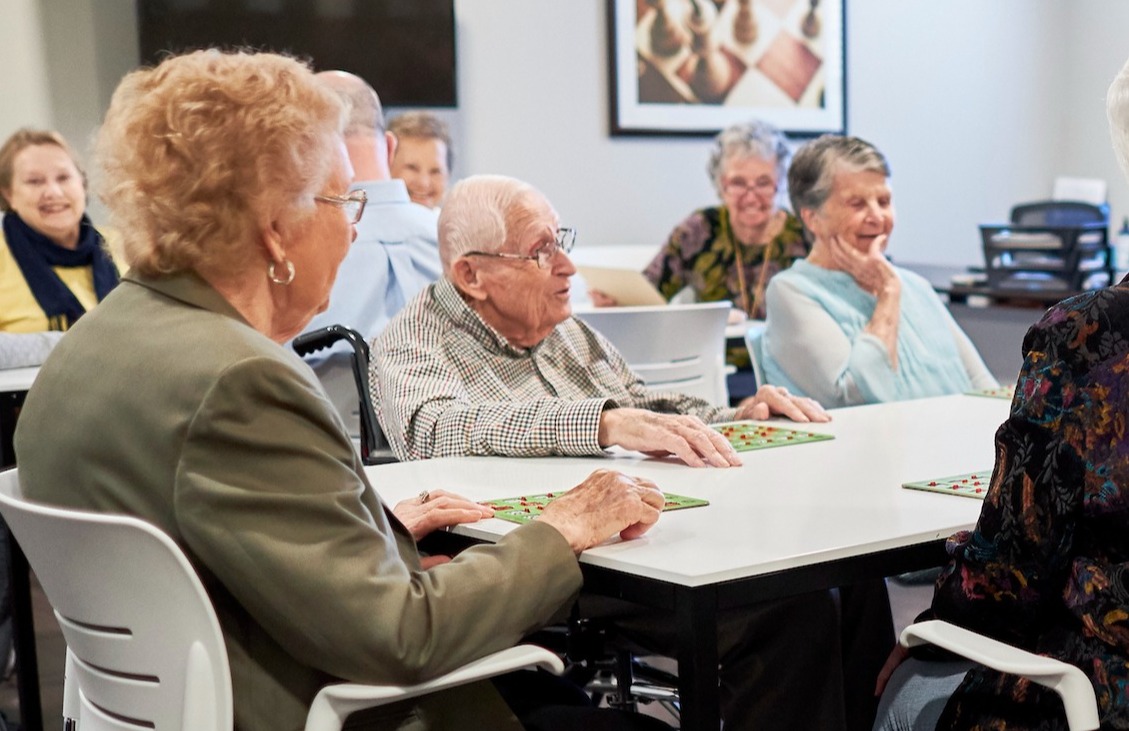 Seniors playing bingo
