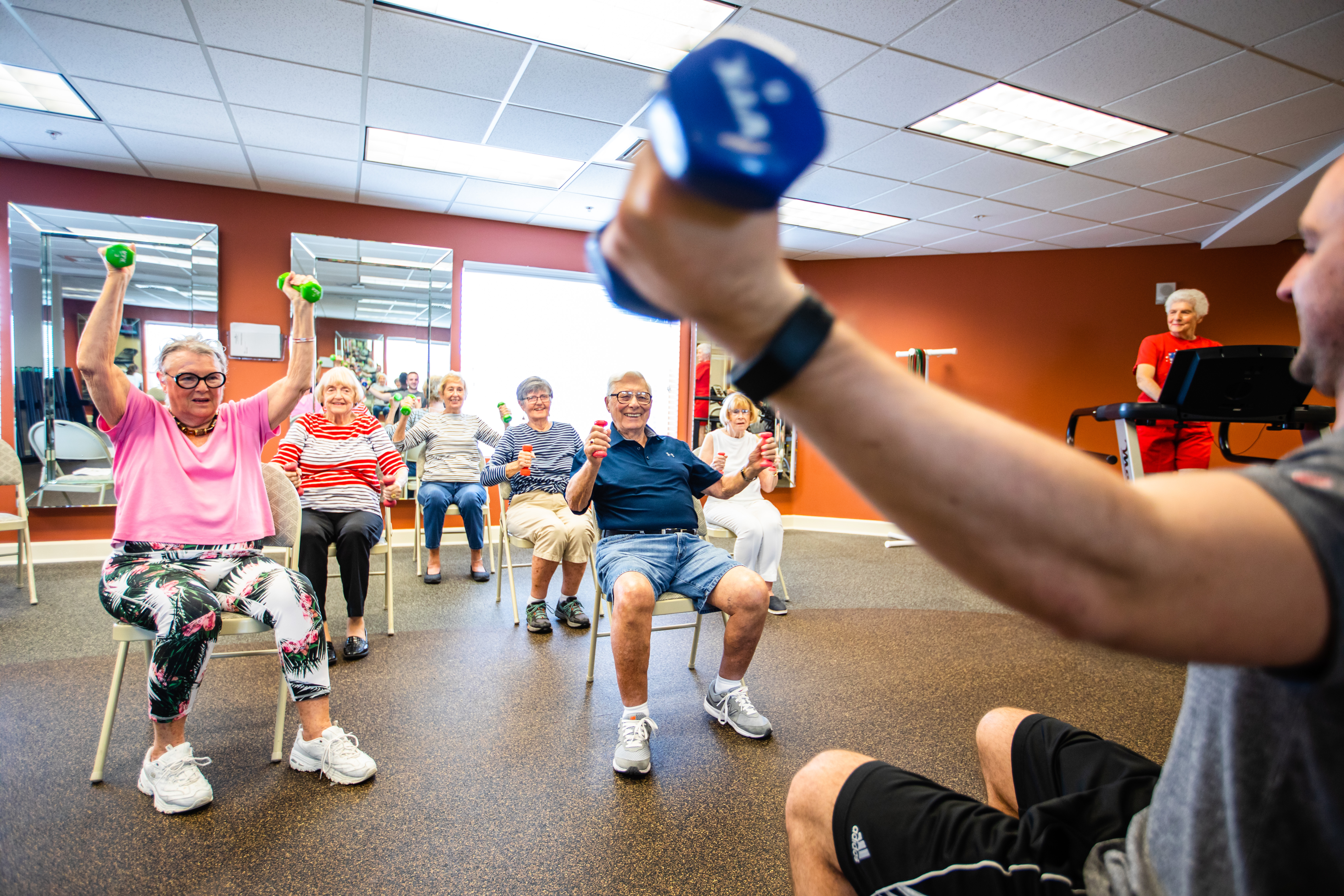 Residents exercising