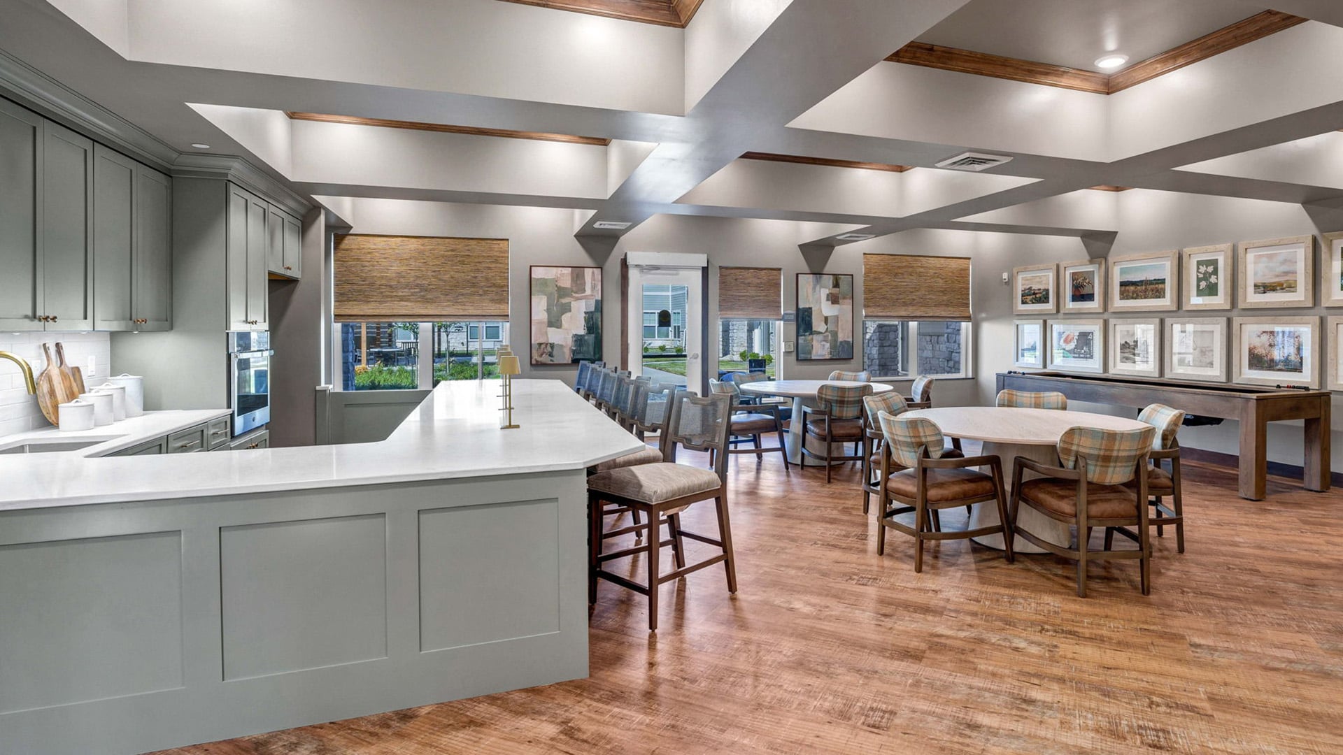 The inviting on-site bistro at Cedarhurst of Shawnee, offering a senior-friendly spot for coffee and socializing for residents.
