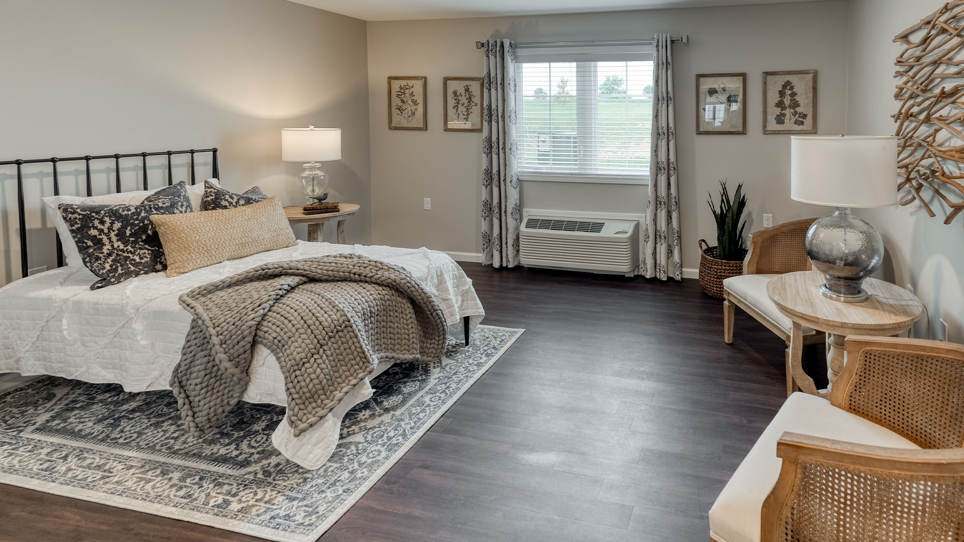 Bedroom of a senior apartment at Cedarhurst of West Plains, designed for resident comfort and personalization.