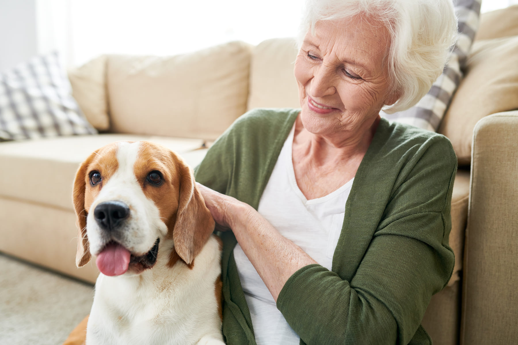 Senior woman with her pet