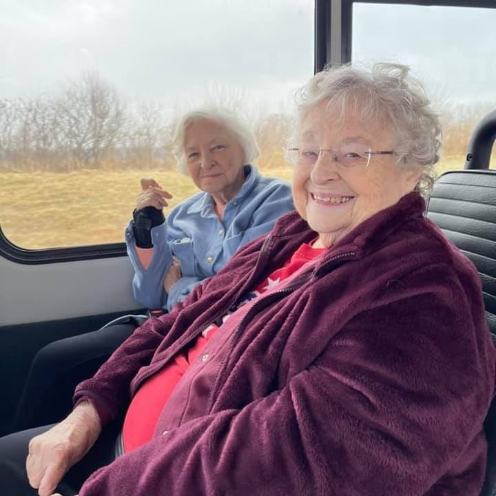 Shelby Jean and Shelly on bus