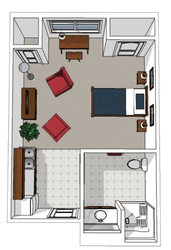 Apartment Studio 327-sq.-ft.