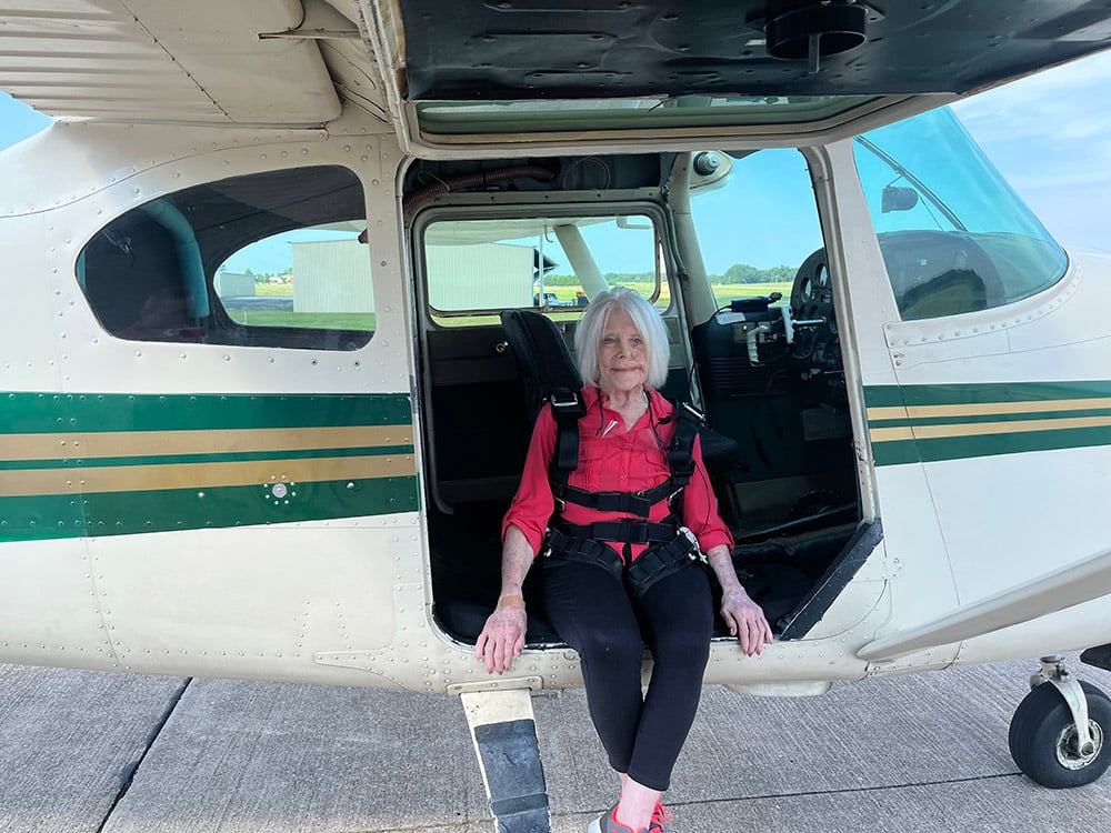Featured Image for Sullivan, MO | Cedarhurst of Tesson Heights Resident Fulfills Skydiving Dream, Honors Late Husband