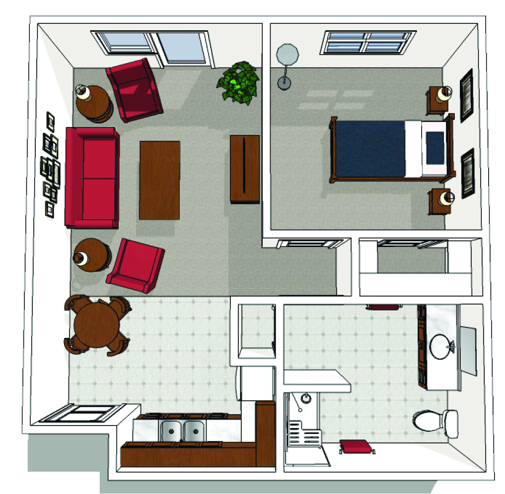 Oakwood Assisted Living Floor Plans One Bedroom